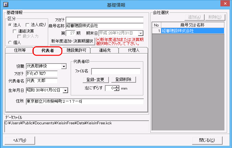 代表者